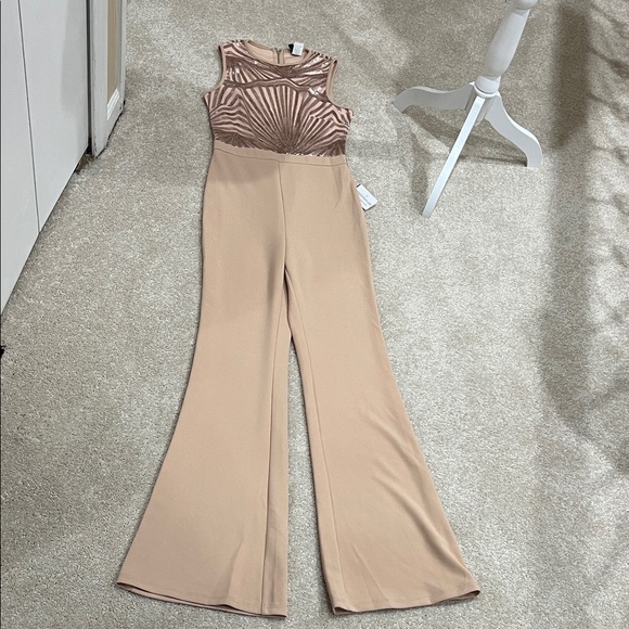 Windsor Pants - Windsor Beige Sleeveless Jumpsuit